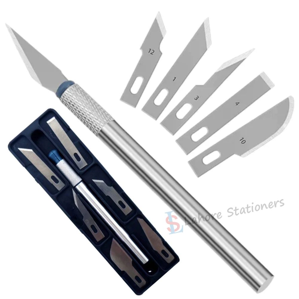 HOBBY Knife Set 7 Pcs Interchangeable 6 Sharp Blades For Art & Craft Carving and Paper Cutting Set