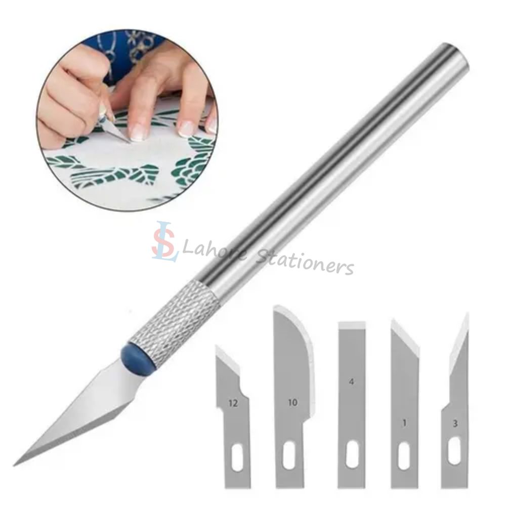HOBBY Knife Set 7 Pcs Interchangeable 6 Sharp Blades For Art & Craft Carving and Paper Cutting Set