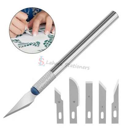 HOBBY Knife Set 7 Pcs Interchangeable 6 Sharp Blades For Art & Craft Carving and Paper Cutting Set