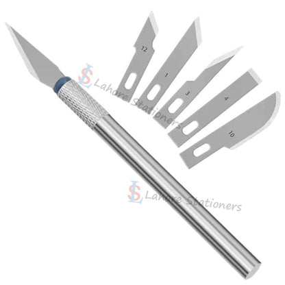HOBBY Knife Set 7 Pcs Interchangeable 6 Sharp Blades For Art & Craft Carving and Paper Cutting Set
