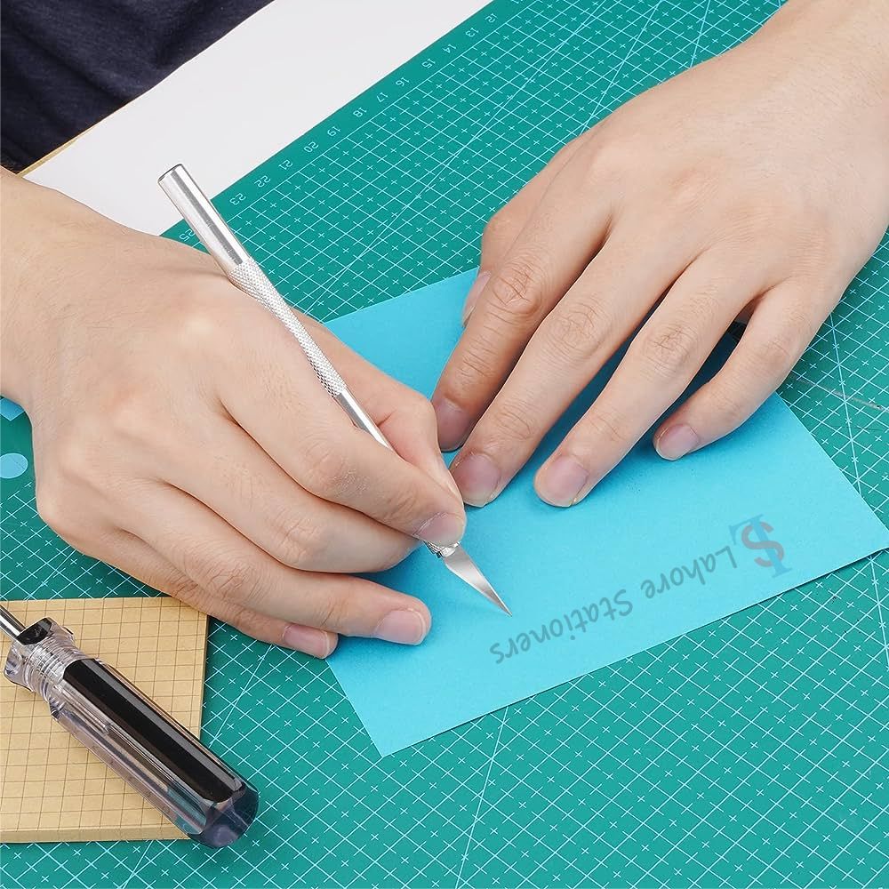 HOBBY Knife Set 7 Pcs Interchangeable 6 Sharp Blades For Art & Craft Carving and Paper Cutting Set