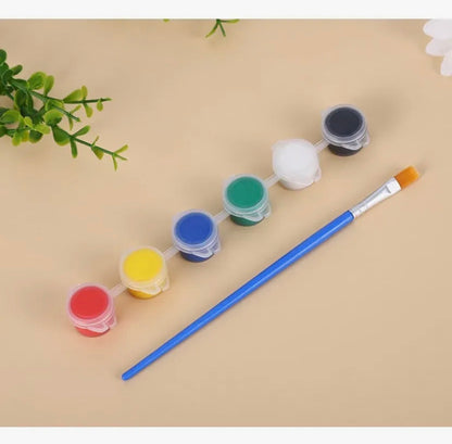 Mini paint pot set  Acrylic Paint with Paint Brushes strips Kids DIY painting kit supply