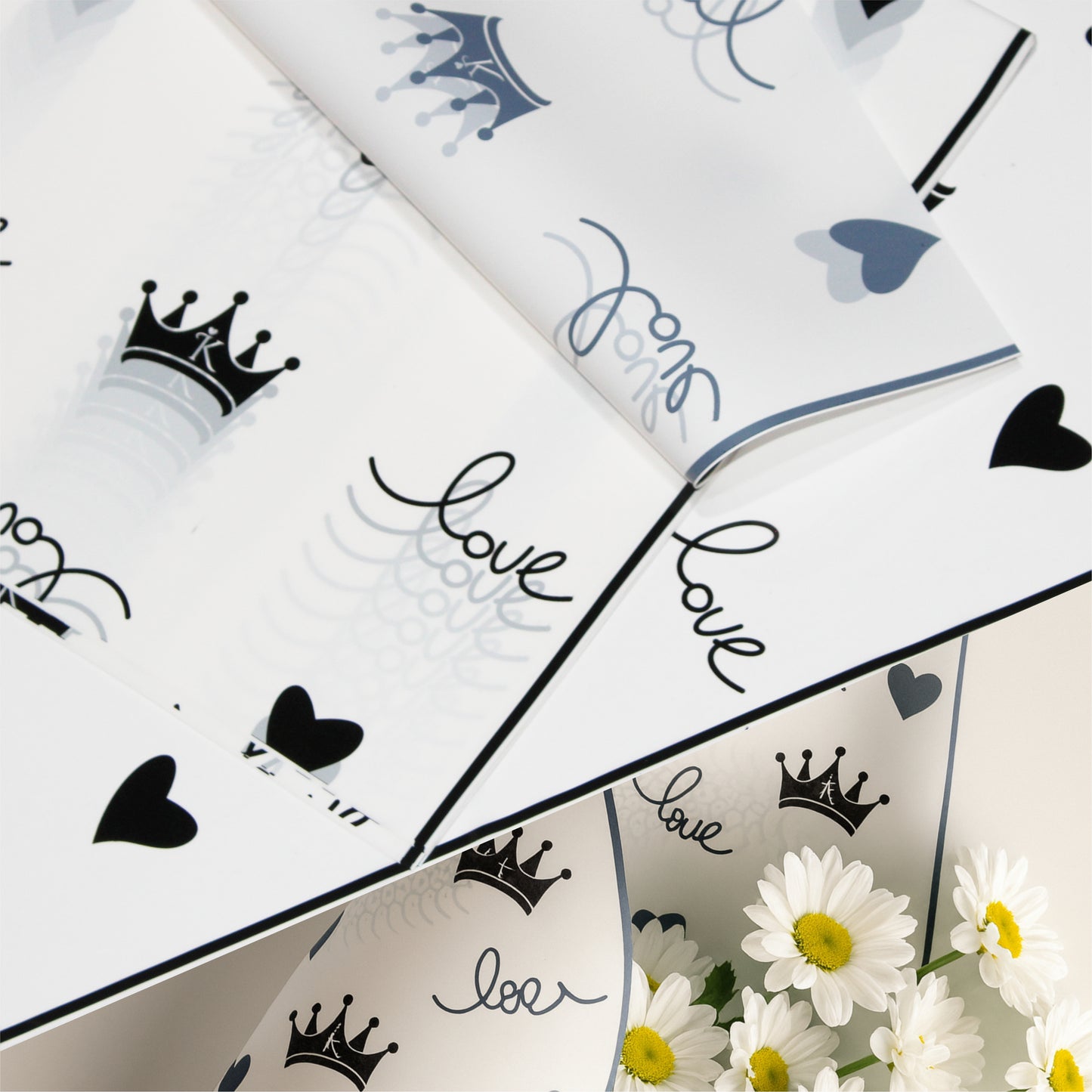 Valentine Love Heart Bouquet Packing Paper 20 Sheets Pack