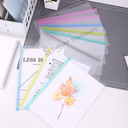 Documents Slider Bar Files Holder Transparent Plastic High Quality 10 Pcs A4 Size