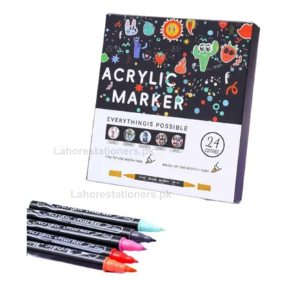 Acrylic Marker PensPermanent Paint Markers (12 & 24 Colors)