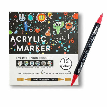 Acrylic Marker PensPermanent Paint Markers (12 & 24 Colors)