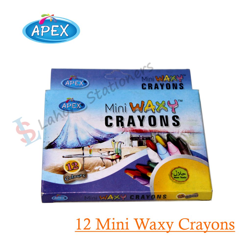 Apex Mini Wax Crayons 12 Colours