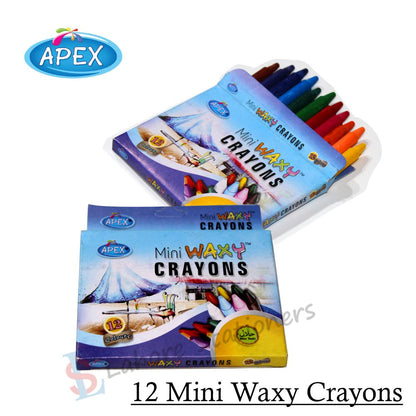 Apex Mini Wax Crayons 12 Colours