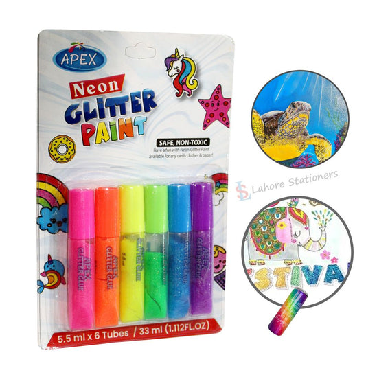 Glitter Paints Glue APEX Neon