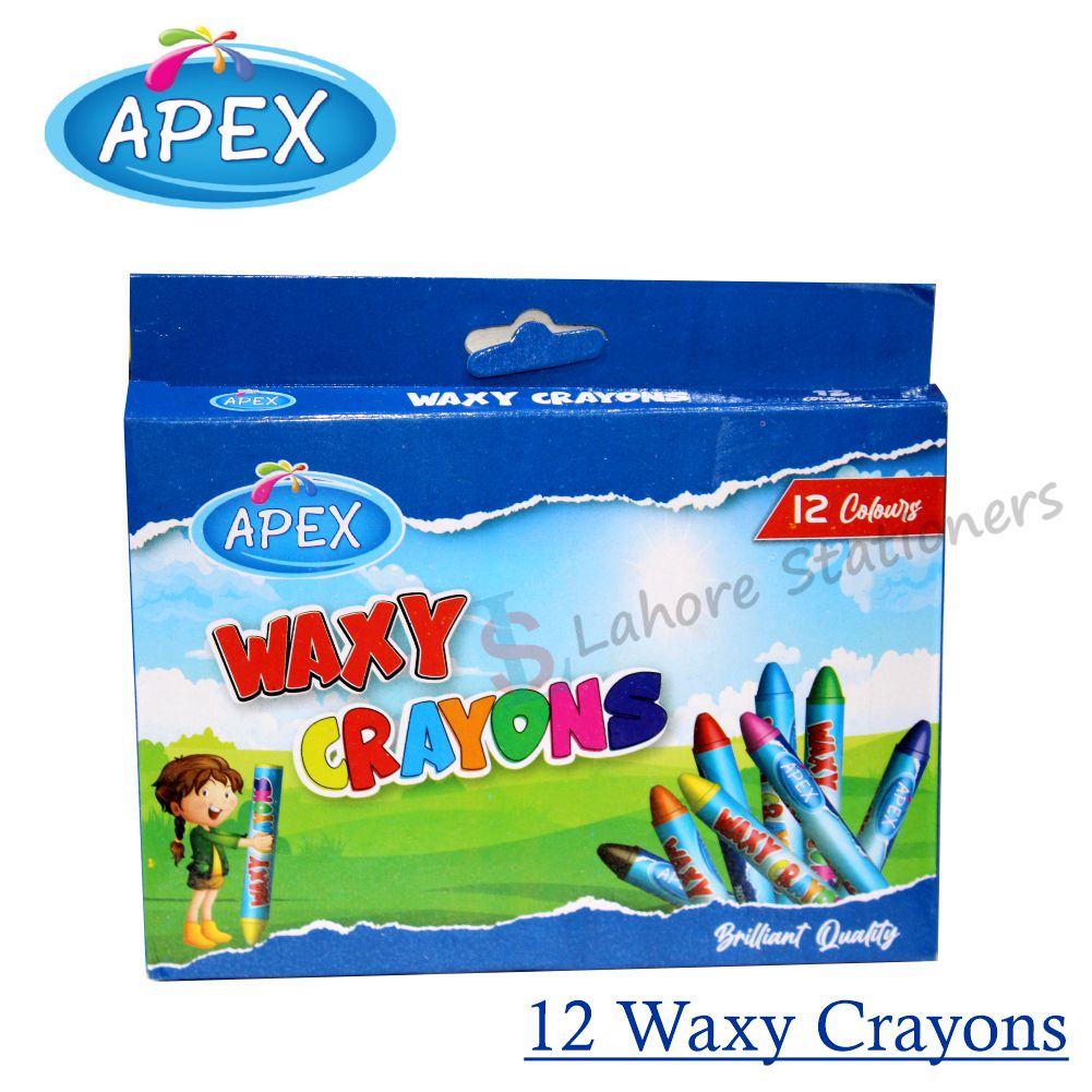 Apex Wax Crayons Brilliant Quality 12 Pcs Colours Crayons