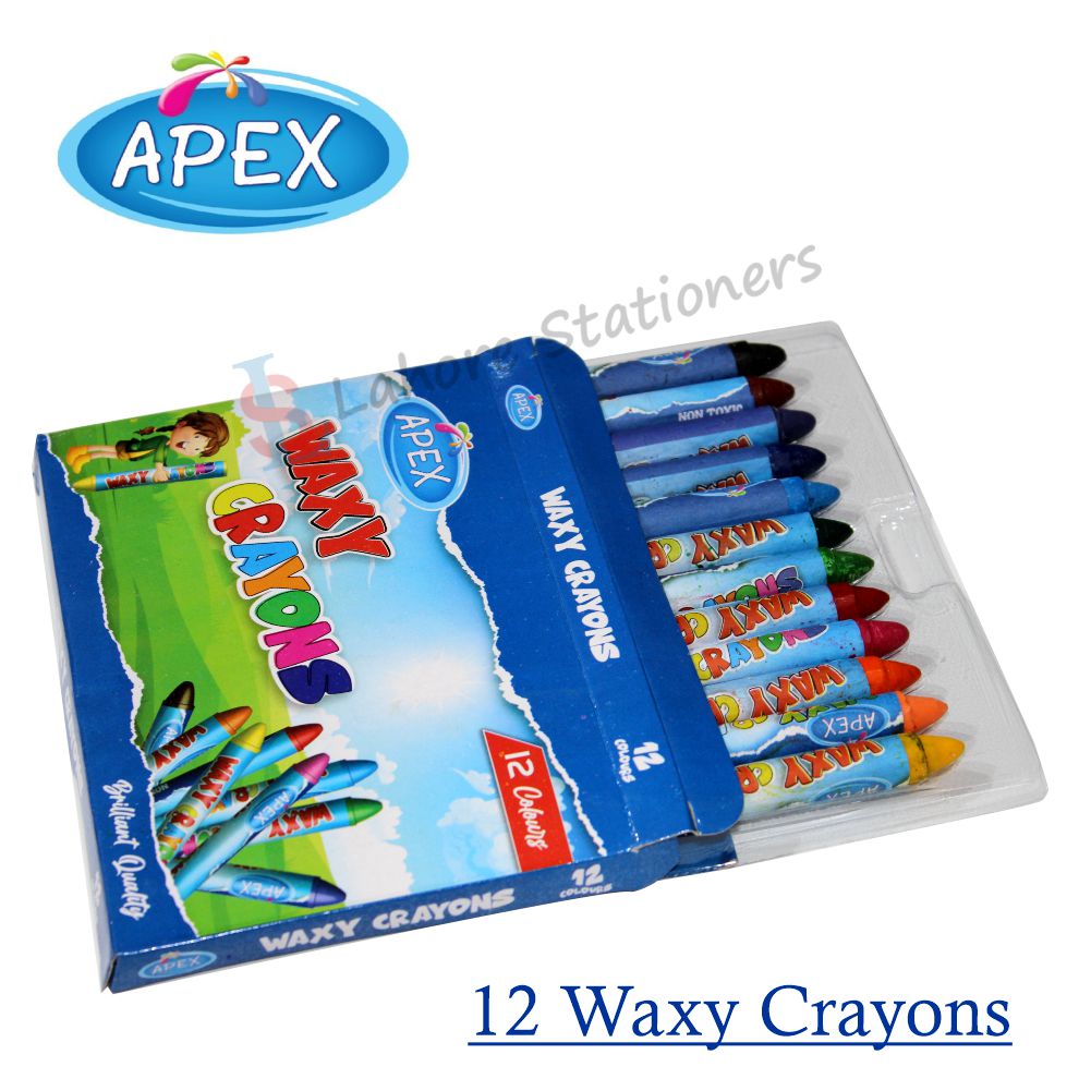 Apex Wax Crayons Brilliant Quality 12 Pcs Colours Crayons