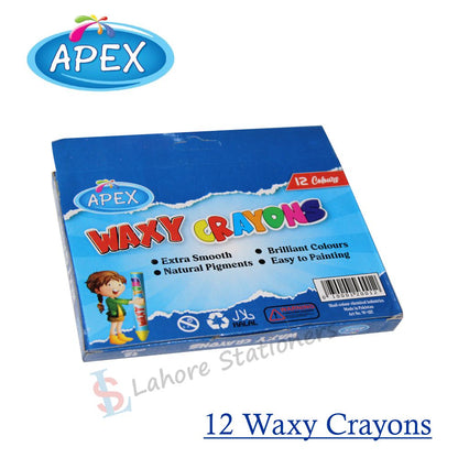 Apex Wax Crayons Brilliant Quality 12 Pcs Colours Crayons