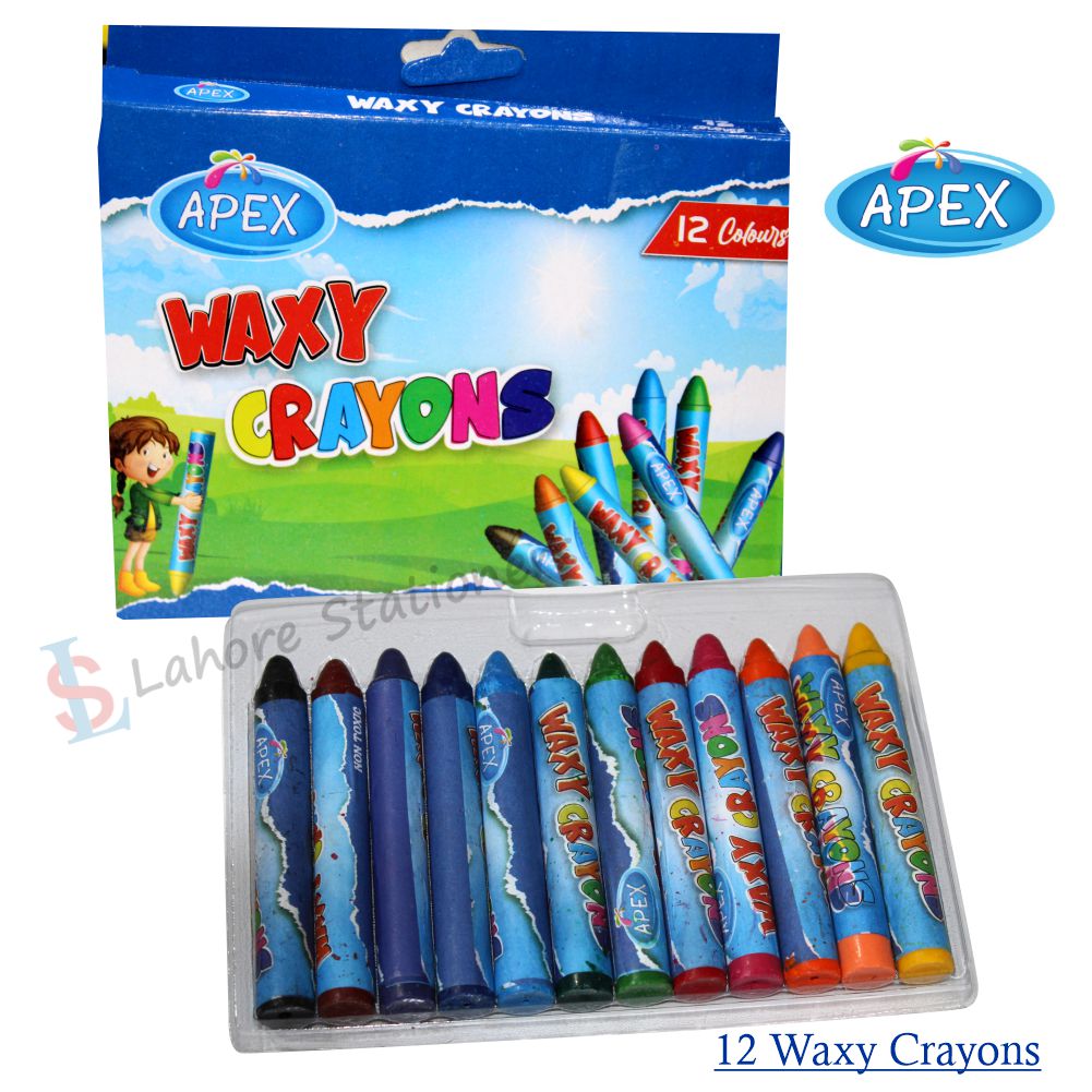Apex Wax Crayons Brilliant Quality 12 Pcs Colours Crayons