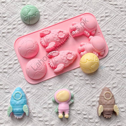 kiddo art Rocket Earth Silicone Mold for Chocolate, Cement, Concrete, Plaster & Crafts