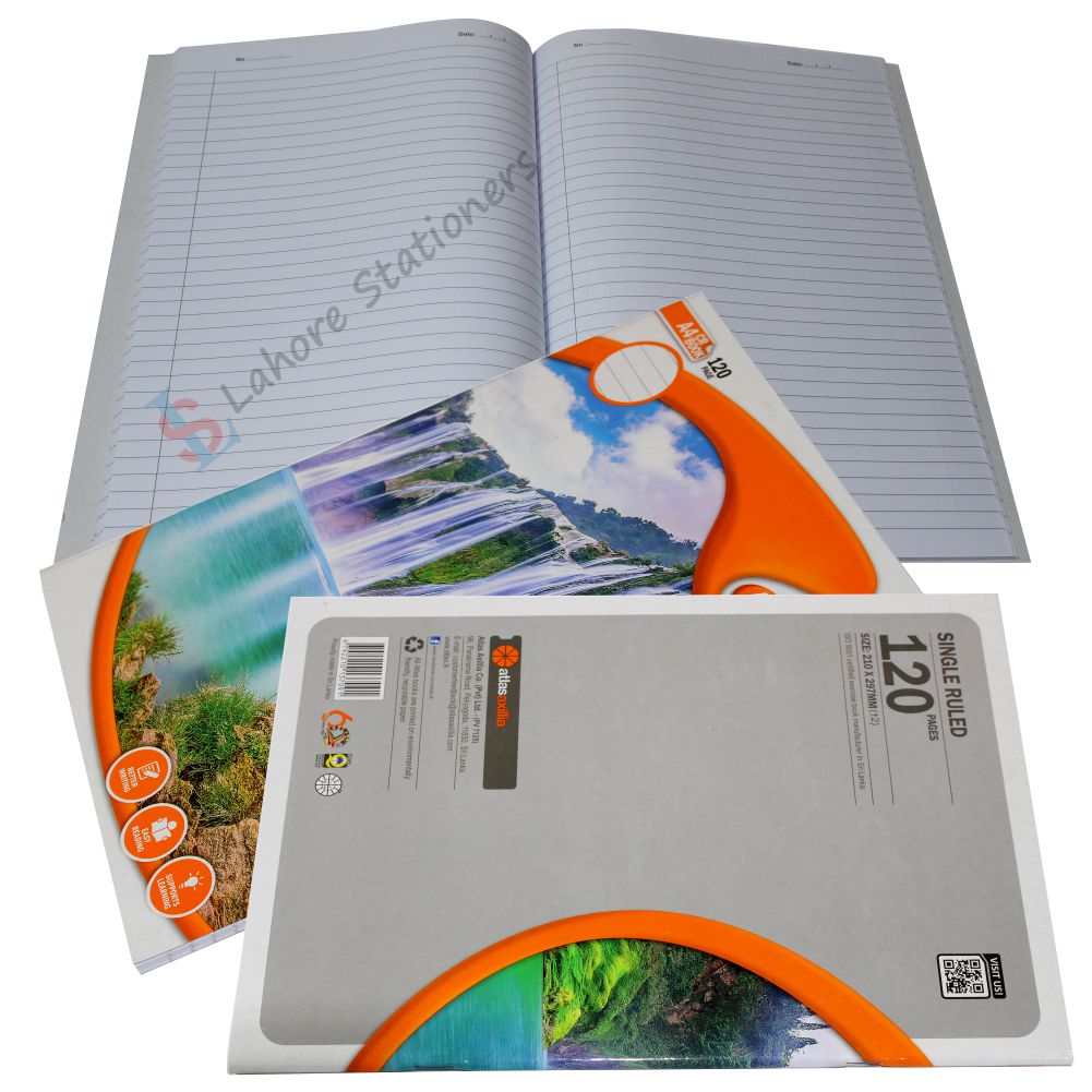 Atlas Register 120 Pages Narrow Line Imported Paper High Quality Register