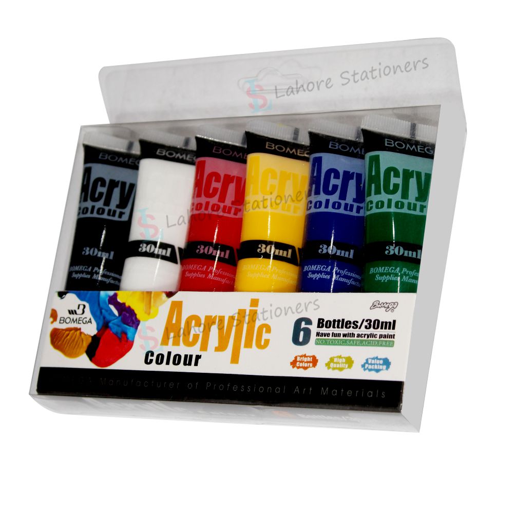 Bomega Acrylic color Tube Set 6Pcs 30ml have fun with acrylic paint