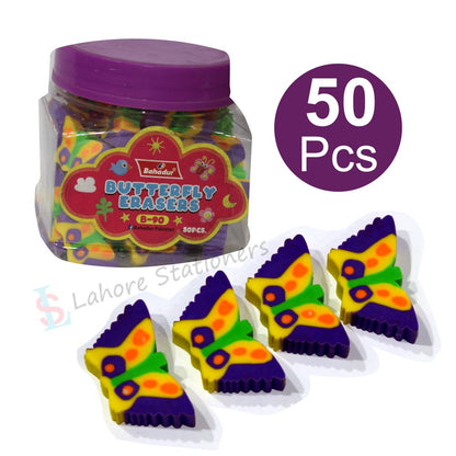 Bahadur B90 Butterfly Eraser Jar 50 Pcs