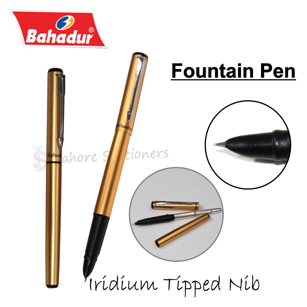 Bahadur Fountain Pen Golden & Silver Color (2 Pen)