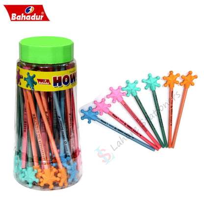 Bahadur HOW Lead Pencil with Star Eraser 48 Pcs In jar