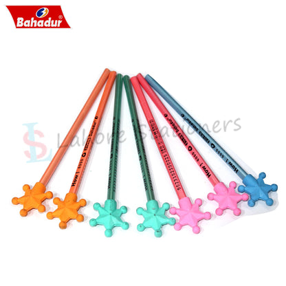 Bahadur HOW Lead Pencil with Star Eraser 48 Pcs In jar