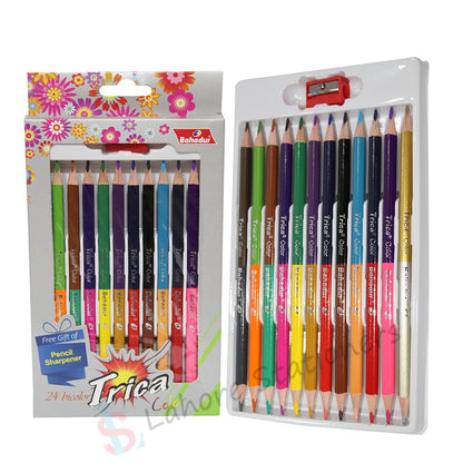Bahadur Dual 24 Color Pencils