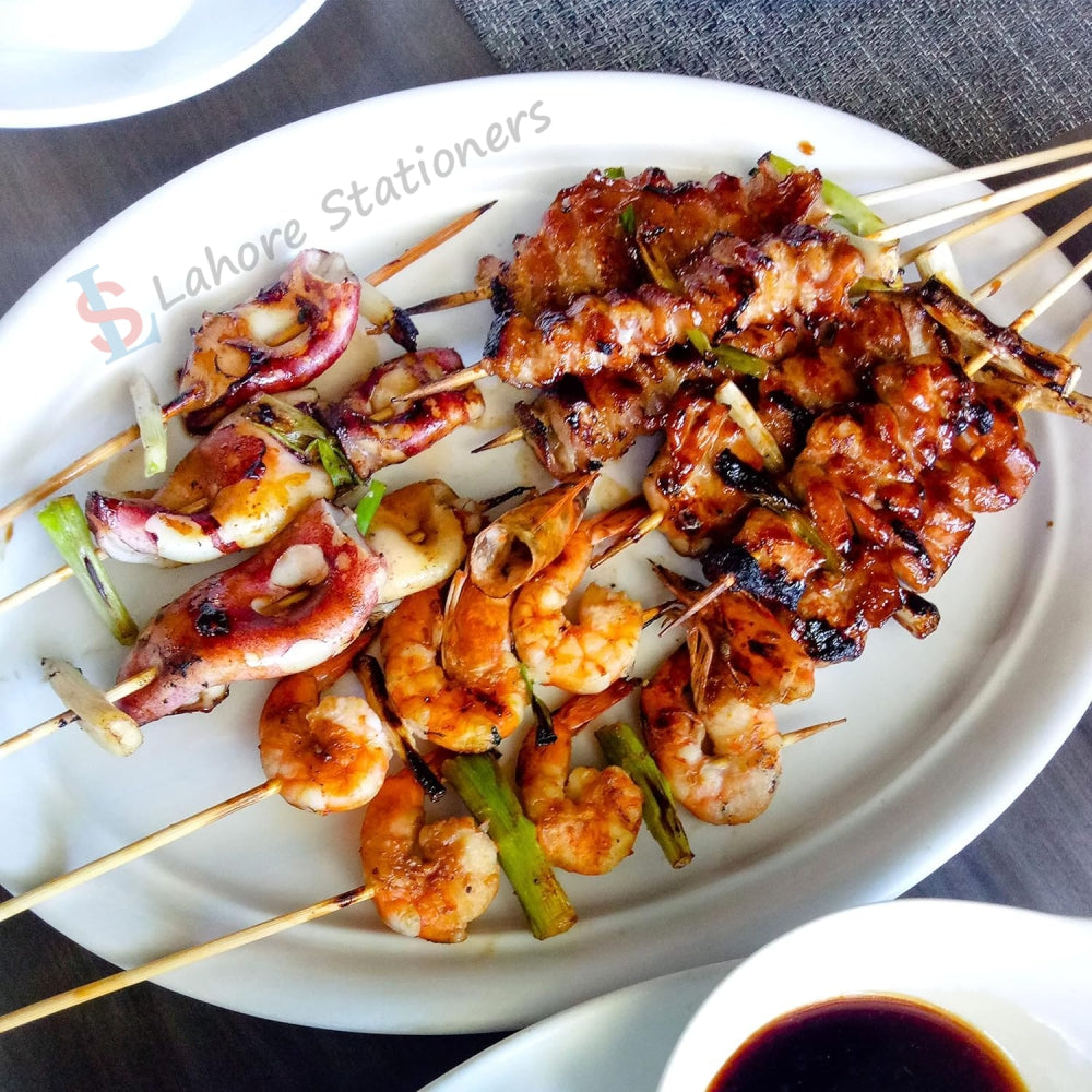 Wooden Bamboo Sticks for BBQ, Kabab Making, Craft & Decorative Work