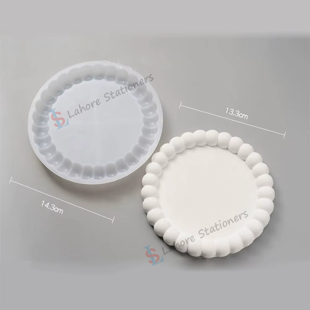 Bubble Round Tray Silicone Mold for Epoxy Resin, Concrete & Plaster