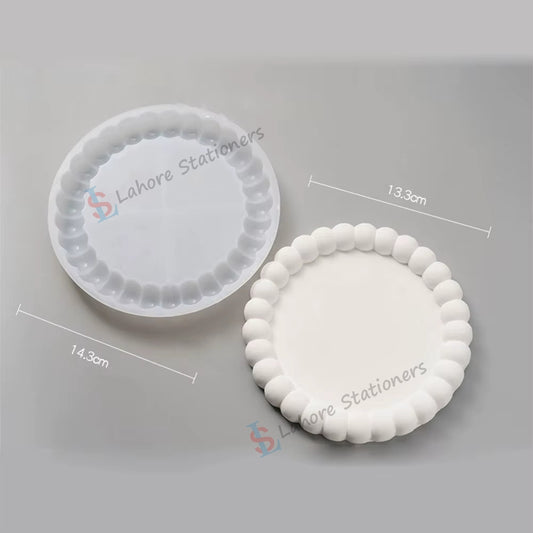 Bubble Round Tray Silicone Mold for Epoxy Resin, Concrete & Plaster