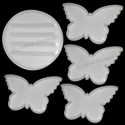 Butterfly Mold 5Pcs Coaster Silicone Resin Molds Set