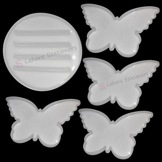 Butterfly Mold 5Pcs Coaster Silicone Resin Molds Set