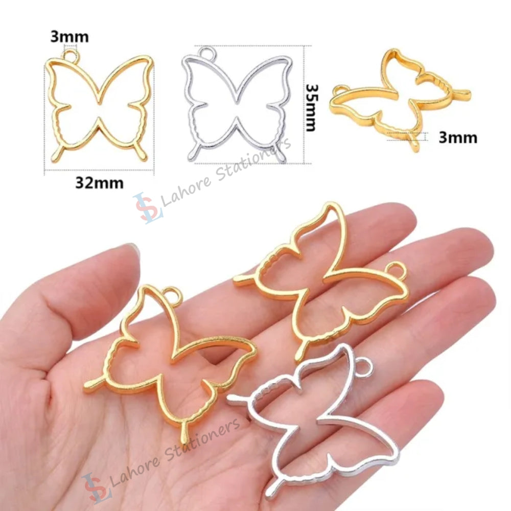 Butterfly Shaped Pendant Bezel Metal Frame Mold for DIY Resin Jewelry Making