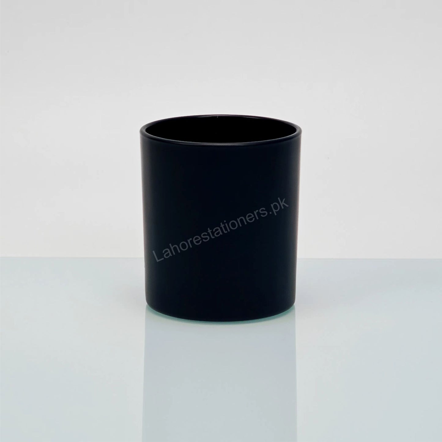 imported Empty Black Glass Candle Jar with Gold Metal Lid 220 ML
