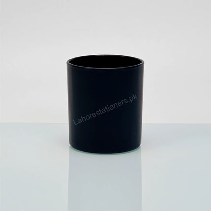 imported Empty Black Glass Candle Jar with Gold Metal Lid 220 ML