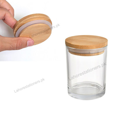 Empty Glass Candle Jar with Bamboo Lid & Silicone Gasket 150ML