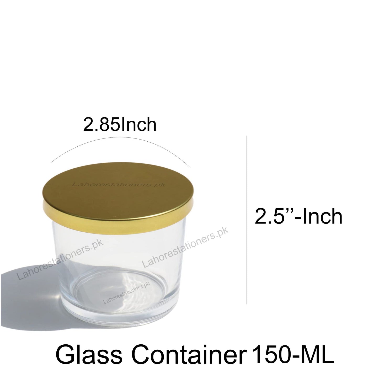 Empty Glass Candle Jar with Gold Metal Lid 150 ML Candle Making Container