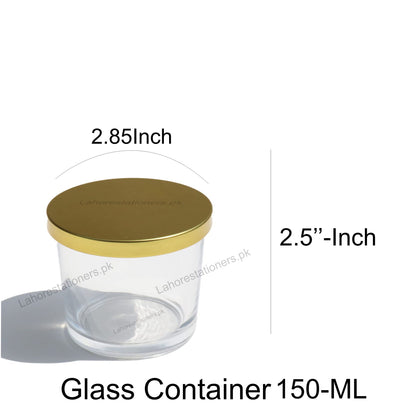 Empty Glass Candle Jar with Gold Metal Lid 150 ML Candle Making Container