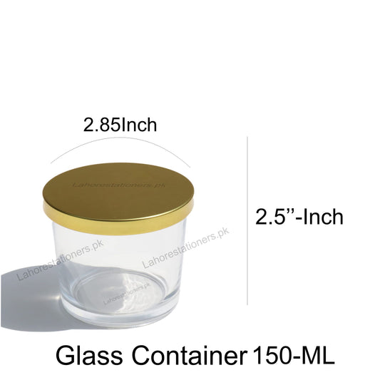 Empty Glass Candle Jar with Gold Metal Lid 150 ML Candle Making Container