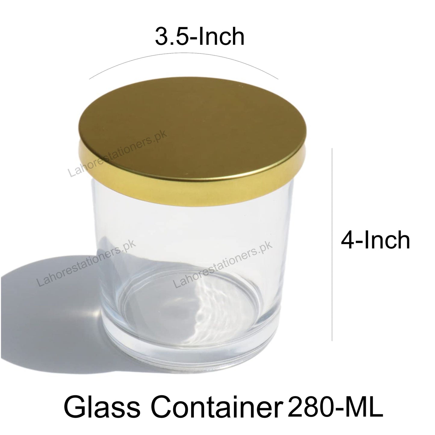 Empty Glass Candle Jar with Gold Metal Lid 280 ML – Candle Making Container