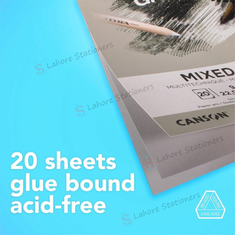 Canson Graduate Grey Mix Media Pad 220 gsm 30 Sheets For Sketching Drawing Book