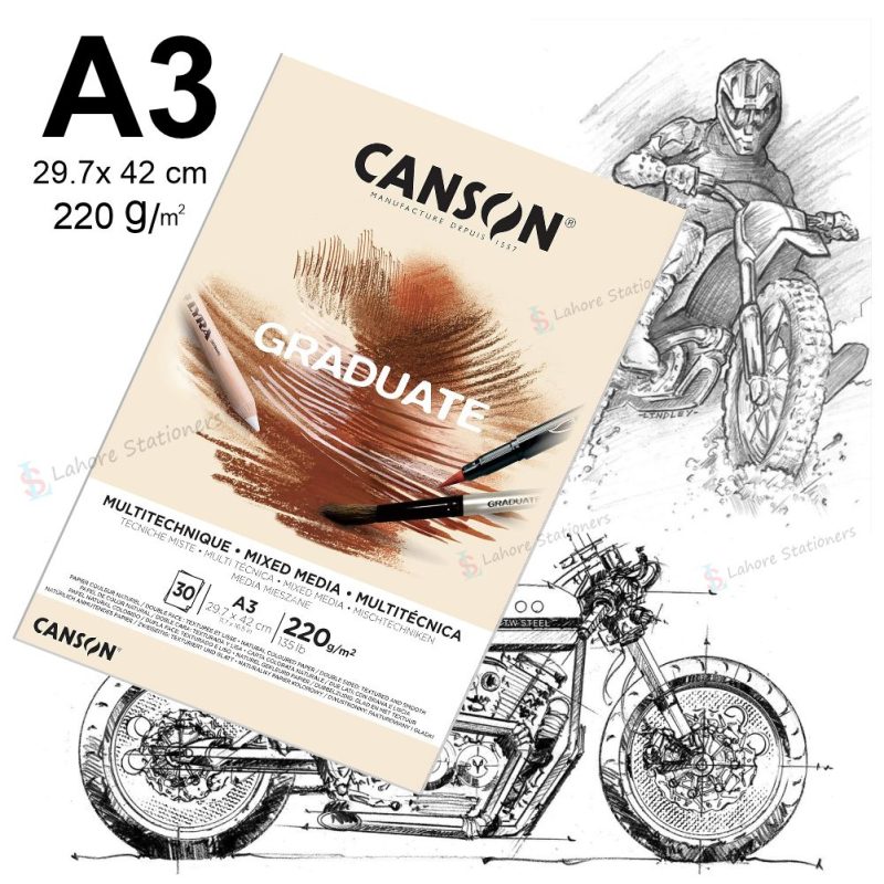 Canson Graduate Mixed Media Natural Double Sided Grained And Smooth Pad