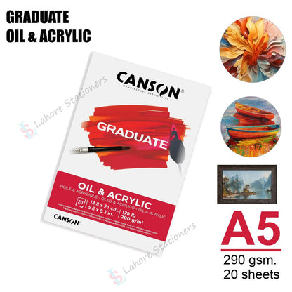 Canson Graduate Oil and Acrylic Pad A5 290Gsm 20 sheets