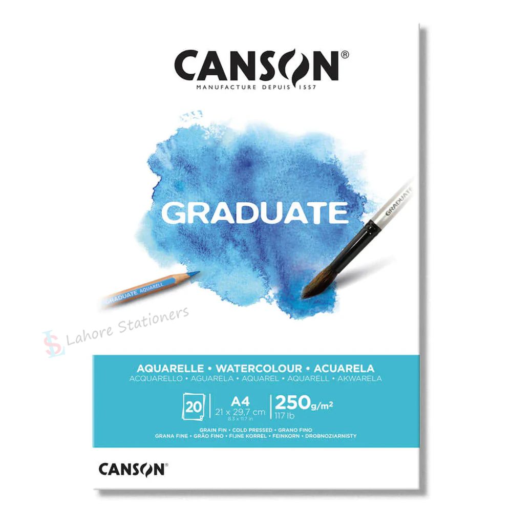 Canson Graduate Watercolor Pad 20 Sheets 250 gsm Paper