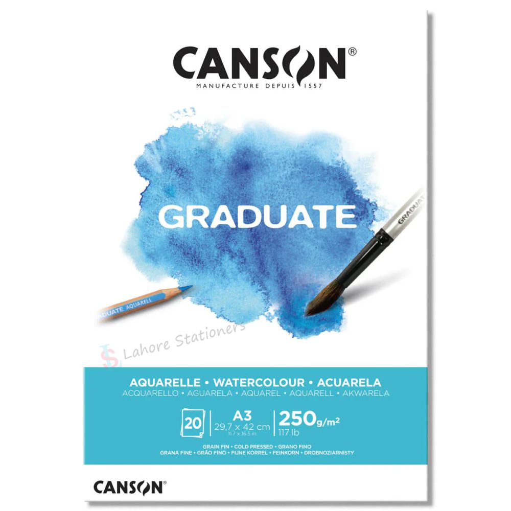 Canson Graduate Watercolor Pad 20 Sheets 250 gsm Paper