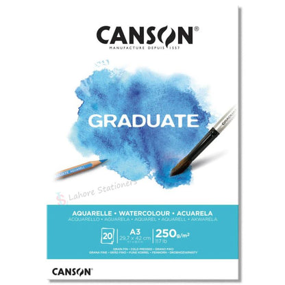 Canson Graduate Watercolor Pad 20 Sheets 250 gsm Paper