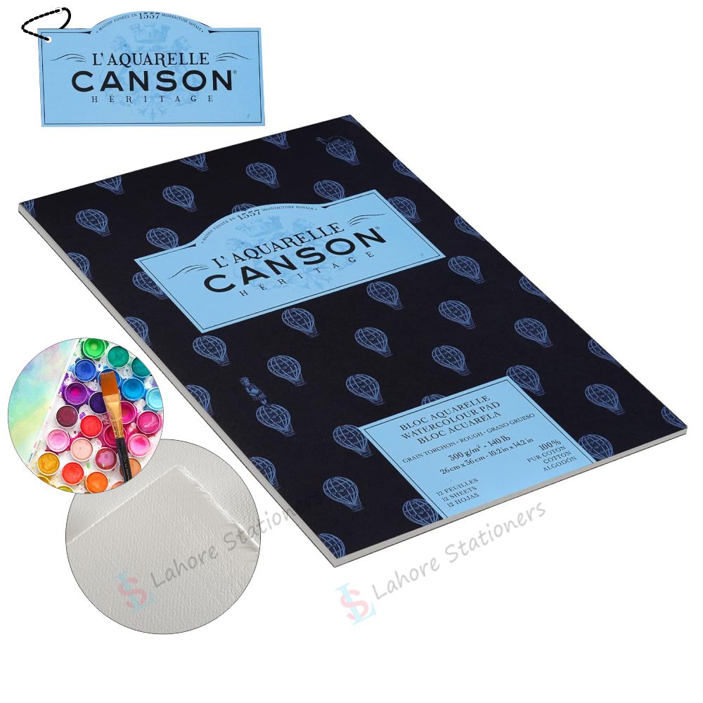 Canson Heritage Water Colour Pad Rough 300 gsm 12 Sheets