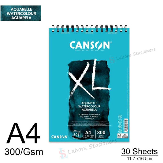 Canson XL Aquarelle Watercolor Spiral Pad 300 Gsm Paper 30 Sheets Sketching and Drawing Book