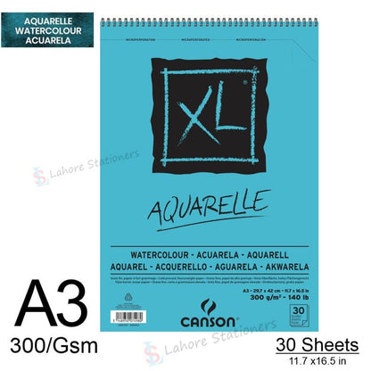 Canson XL Aquarelle Watercolor Spiral Pad 300 Gsm Paper 30 Sheets Sketching and Drawing Book