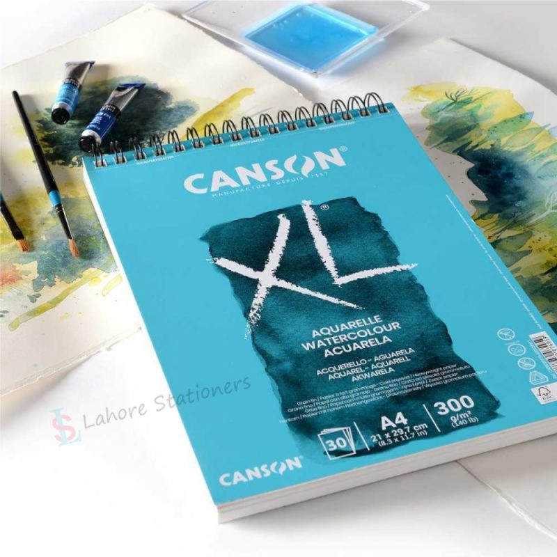 Canson XL Aquarelle Watercolor Spiral Pad 300 Gsm Paper 30 Sheets Sketching and Drawing Book