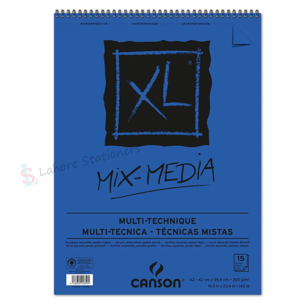 Canson XL Mix Media Spiral Sketchbooks Ideal for Acrylic Watercolor Pastel Pencil