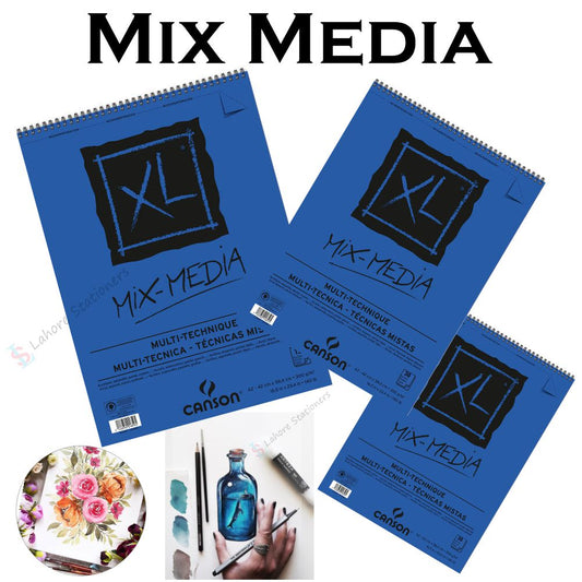 Canson XL Mix Media Spiral Sketchbooks Ideal for Acrylic Watercolor Pastel Pencil